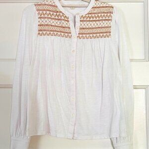 Boden Metallic Yoke Blouse, Size 6